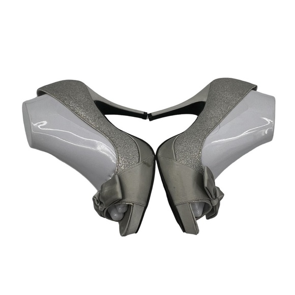 Rampage Silver Sparkle Griselda Platform Stiletto Heels Size 8 1/2 Women’s - Picture 7 of 9